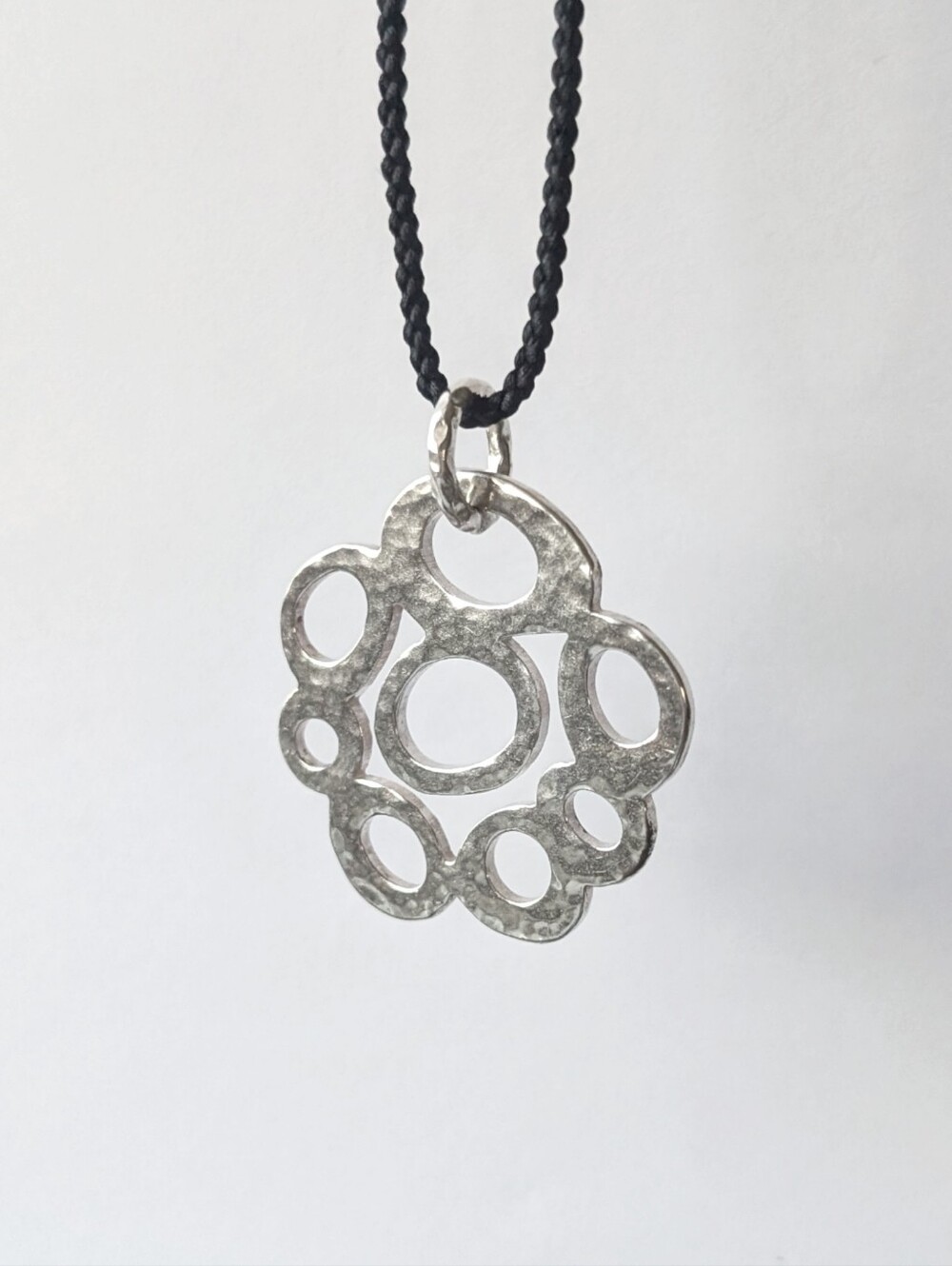 Ippolita Classico flower circles hammered circular necklace Sterling Silver 925